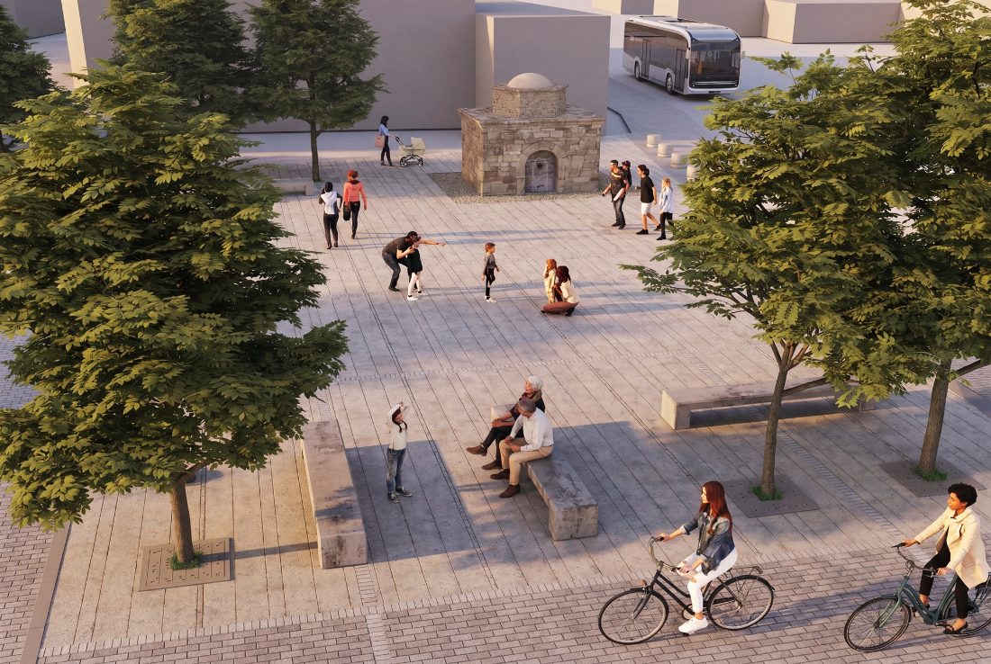 Visualisation of the regenerated public realm — Agios Ioannis, Larnaca (Plate IV)